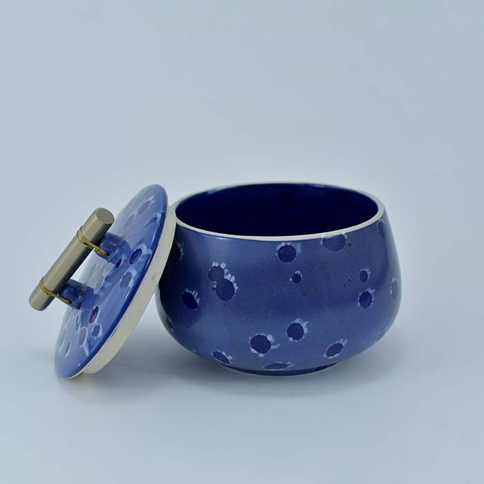 AART Handmade Terracotta Storage Jar (short) Blue - photo 2