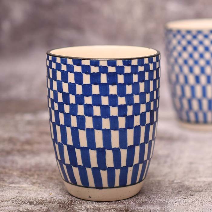 Coffee Mug Hand made Blue and White - photo 1