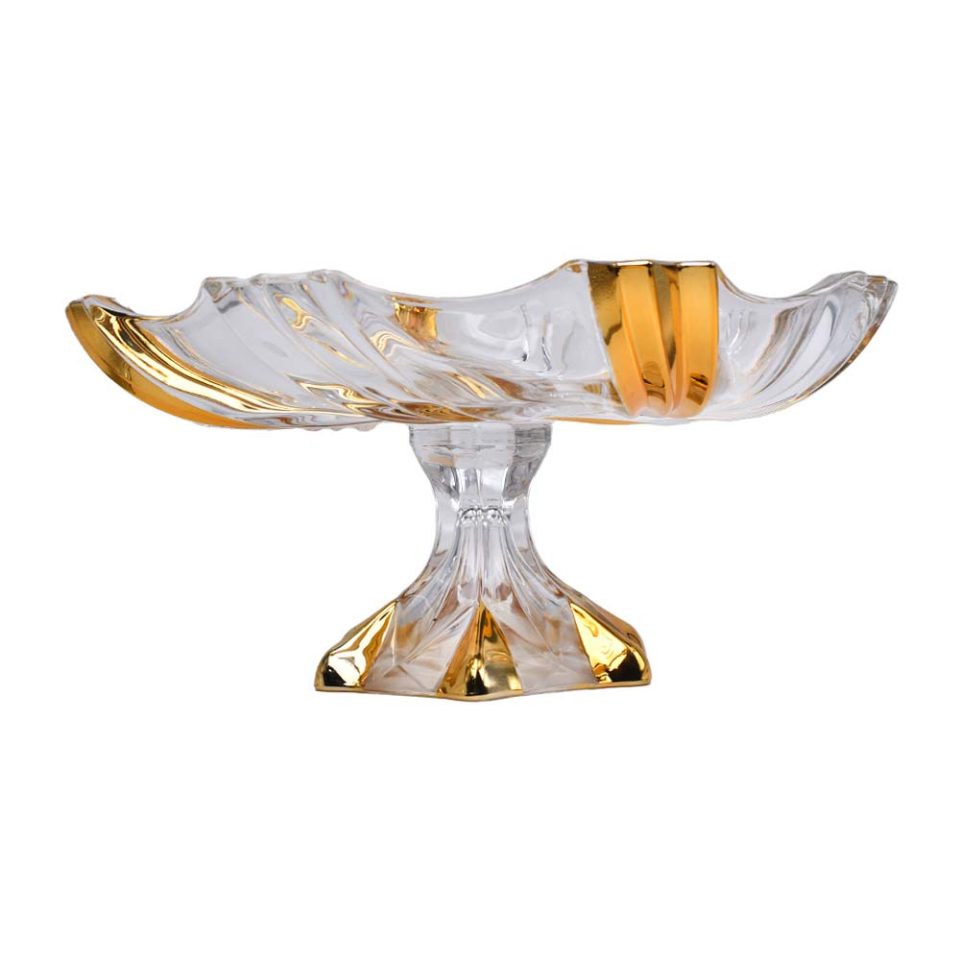 Fruit bowl crystal with gold tint and gold paint - photo 5