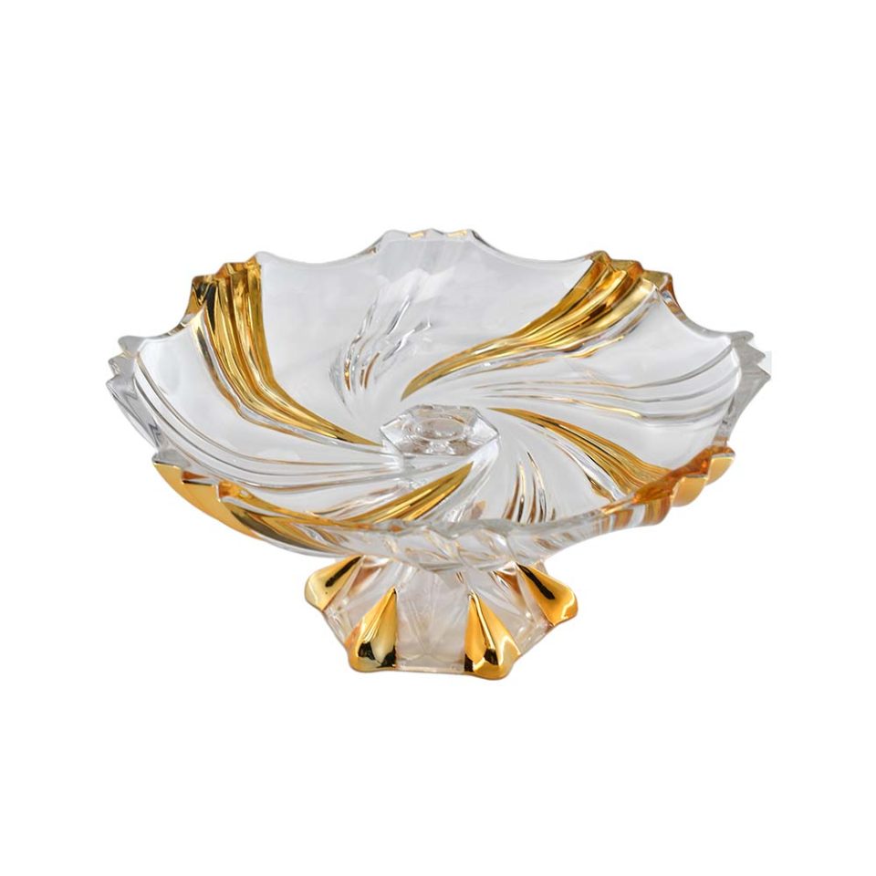Fruit bowl crystal with gold tint and gold paint - photo 4