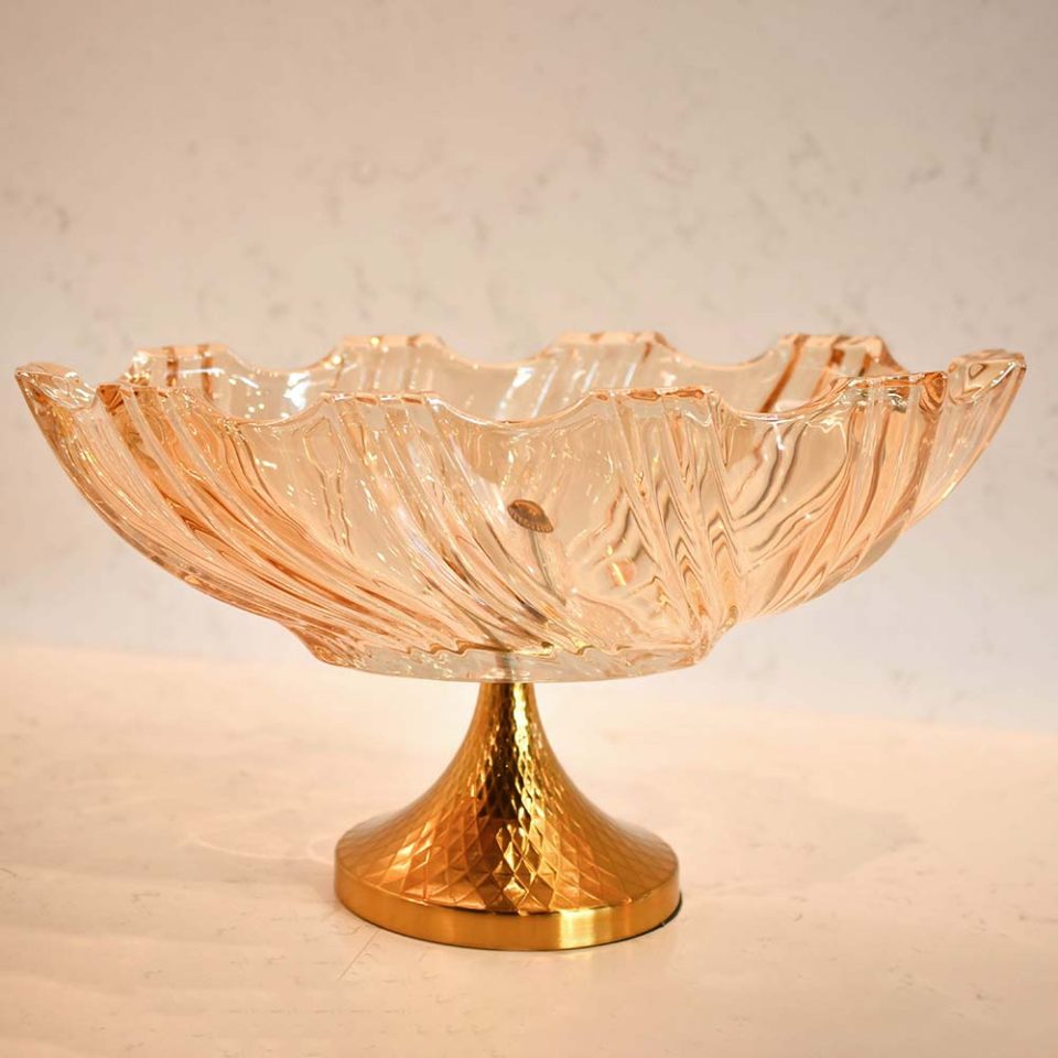 Fruit bowl crystal with gold Tint - photo 2