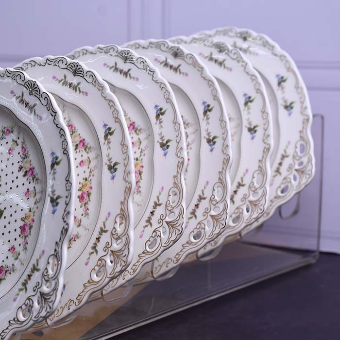 BERGHOME Plate set White with Floral print Round with cake serve - photo 4