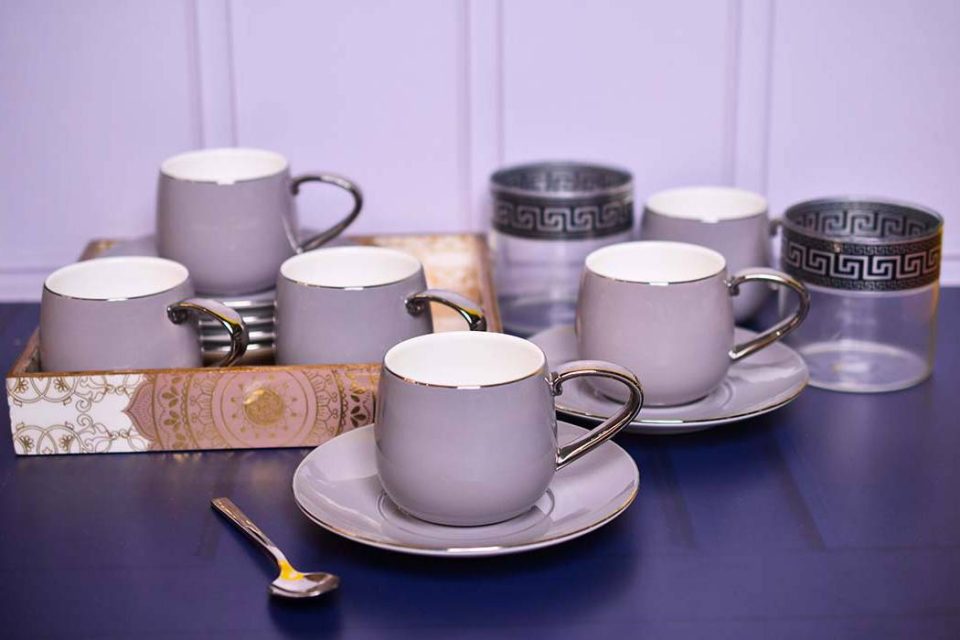 AQUATIC | Cup and saucer | Lavender blush | platinum handle | Se - photo 2
