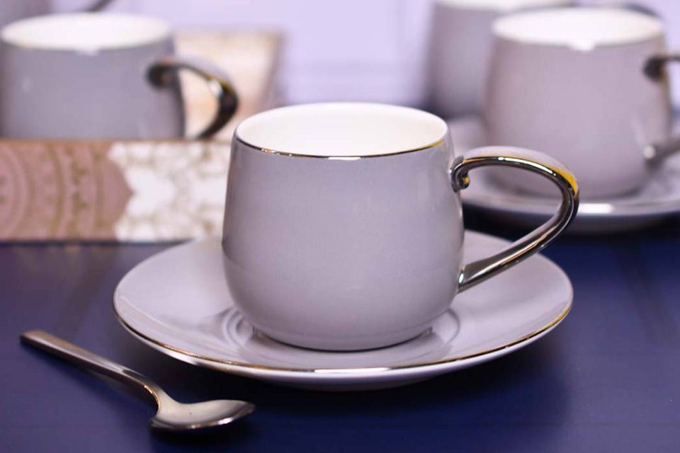 AQUATIC | Cup and saucer | Lavender blush | platinum handle | Se - photo 1
