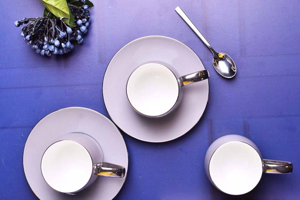 AQUATIC | Cup and saucer | Lavender blush | platinum handle | Se - photo 3