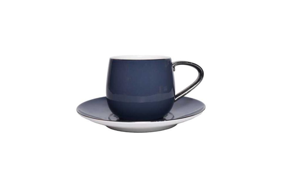 AQUATIC | Cup and saucer | Bluish grey | platinum handle | Set o - photo 3
