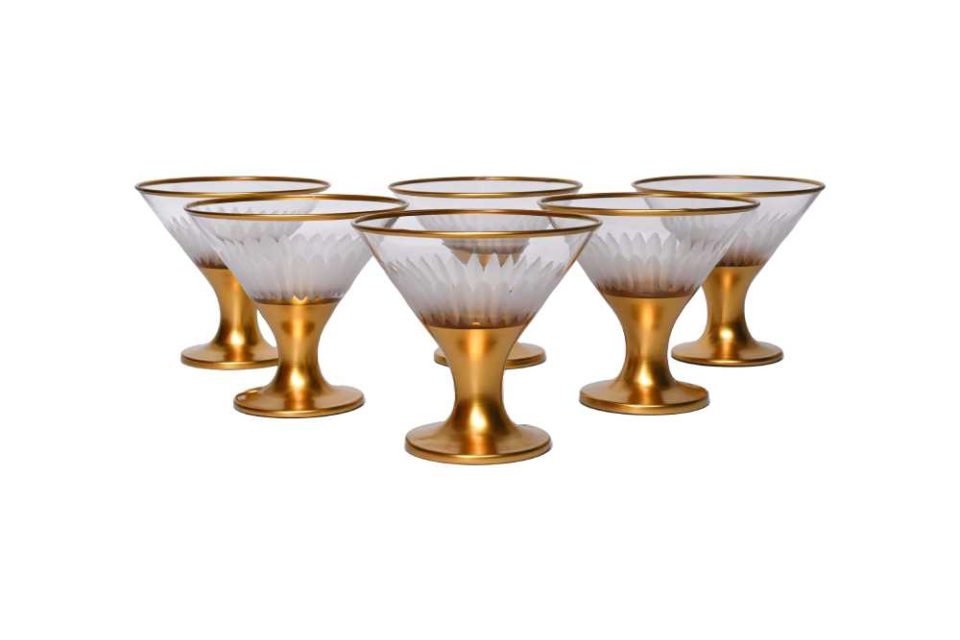 DECOART Ice cream bowl Sunflower Set of 6 PC Gold lined - photo 3