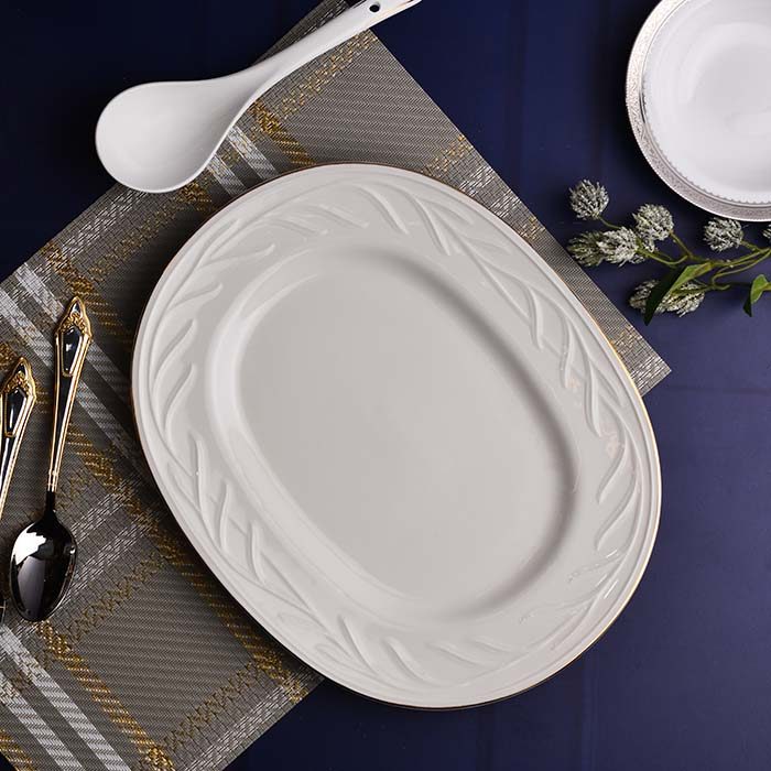QUALITIER Oval platter with Gold line - photo 1