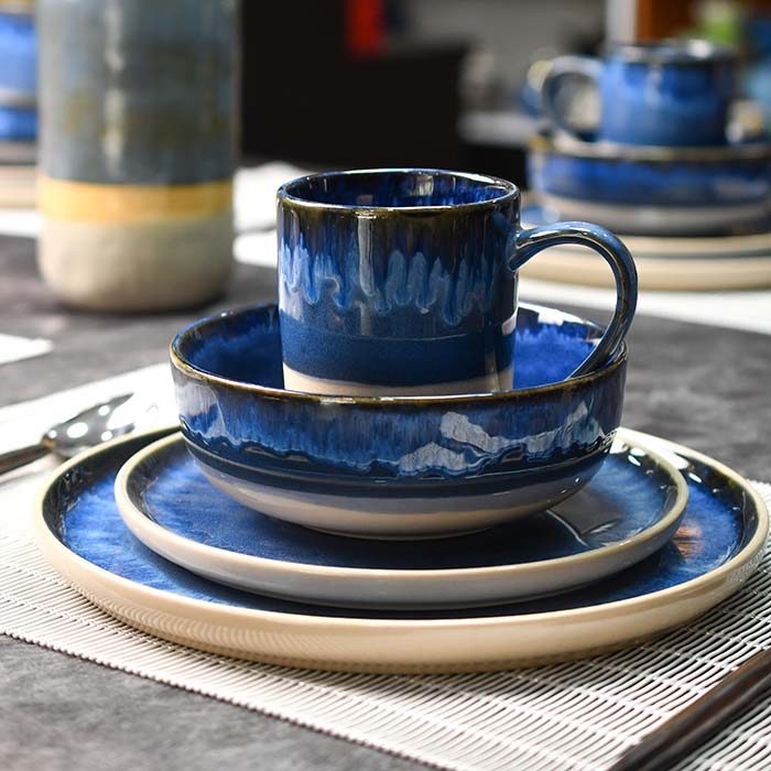GXKC porcelain 16 PC DINNER SET (blue and cream shade) - photo 1