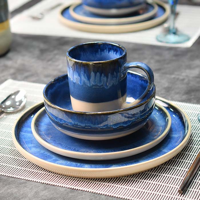 GXKC porcelain 16 PC DINNER SET (blue and cream shade) - photo 2