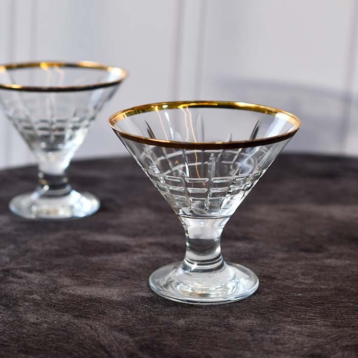 DECOART Ice cream bowl Sunflower Set of 6 PC Gold lined - photo 1