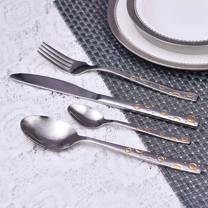 AUTUMN BERGHOME Stainless steel 18 10 24PC CUTLERY SET Gold plat - photo 3