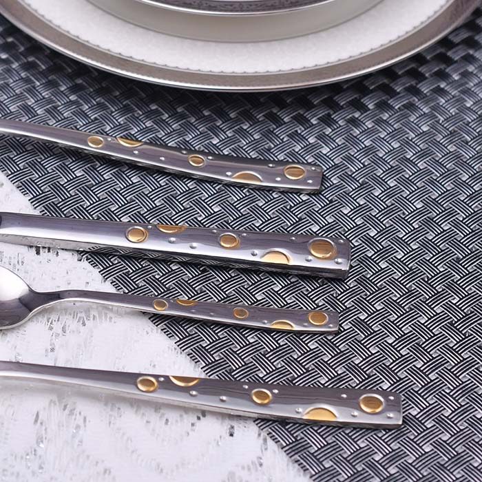 AUTUMN BERGHOME Stainless steel 18 10 24PC CUTLERY SET Gold plat - photo 4