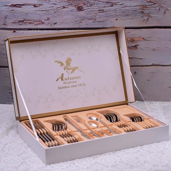 AUTUMN BERGHOME Stainless steel 18 10 24PC CUTLERY SET Gold plat - photo 2