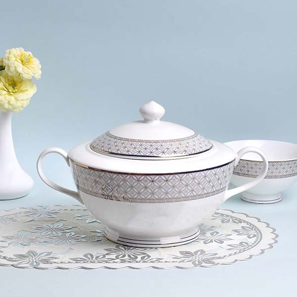 GLANCE Premium dinner set of 60 PC Bone china Grey England desig - photo 3
