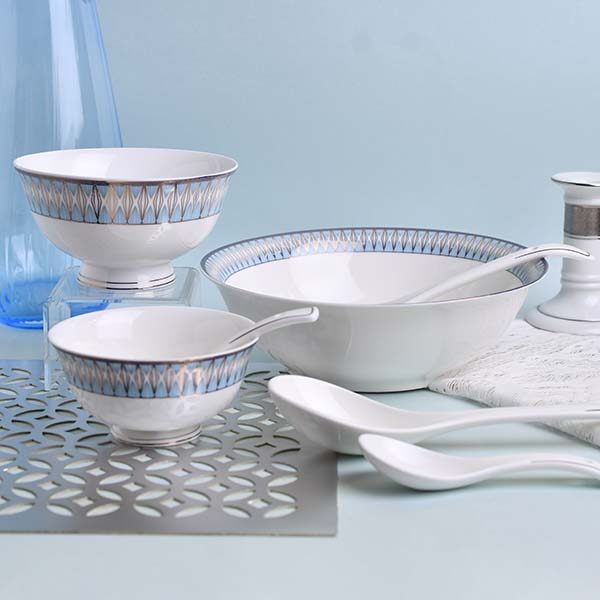 GLANCE Premium dinner set of 60 PC Bone china Light blue England - photo 3