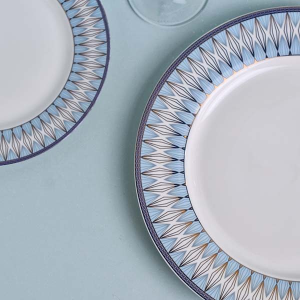 GLANCE Premium dinner set of 60 PC Bone china Light blue England - photo 9
