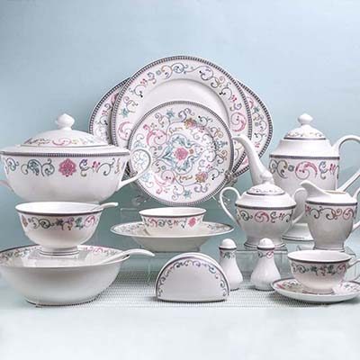 GLANCE Premium dinner set of 60 PC Bone china Floral England des - photo 1