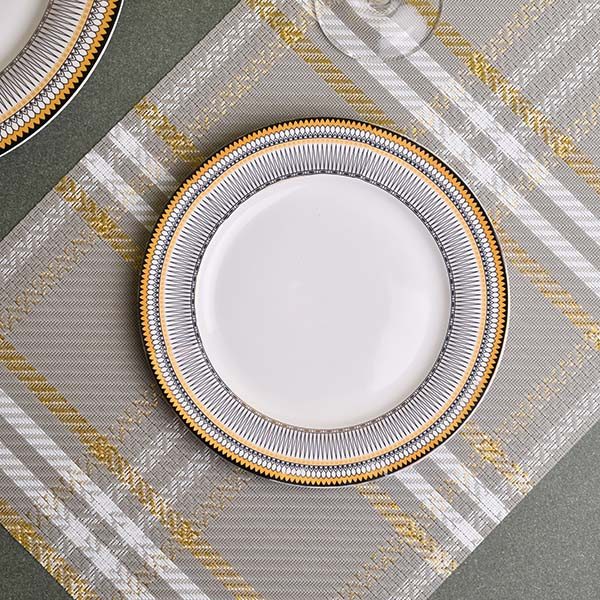 GLANCE Premium dinner set of 60 PC Bone china Black and yellow - photo 6