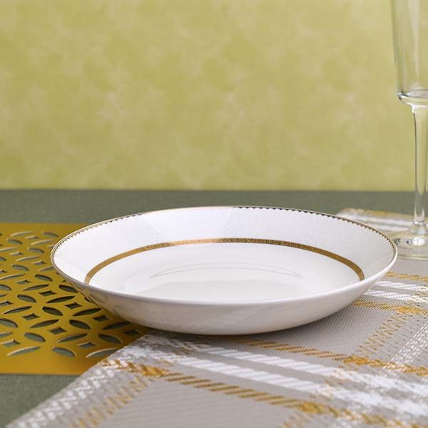 GLANCE Premium dinner set of 60 PC Bone china Gold line and whit - photo 5