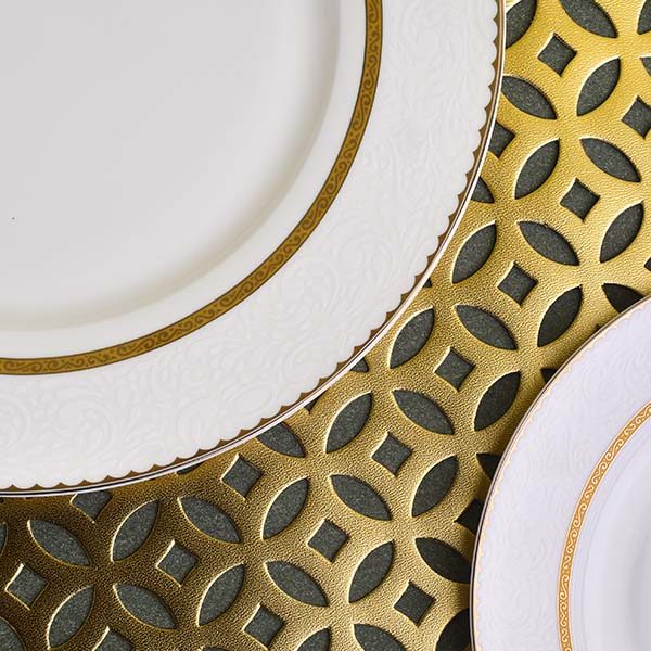 GLANCE Premium dinner set of 60 PC Bone china Gold line and whit - photo 8