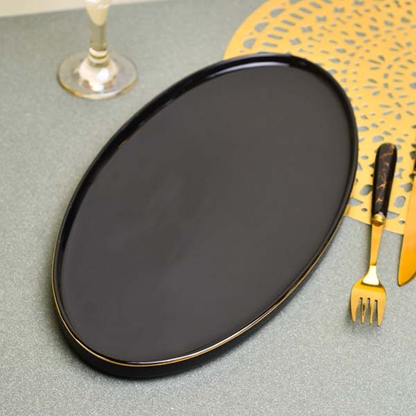 GOLDEN HOUSE Premium Dinner set of 29 PC Bone china Black and go - photo 3