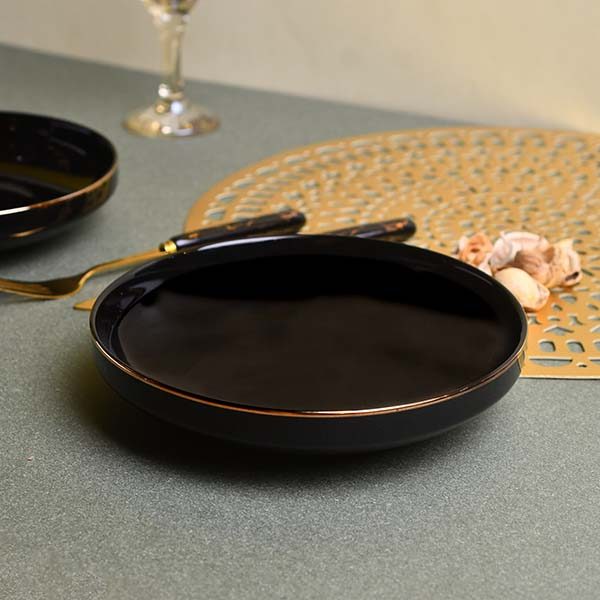 GOLDEN HOUSE Premium Dinner set of 29 PC Bone china Black and go - photo 4