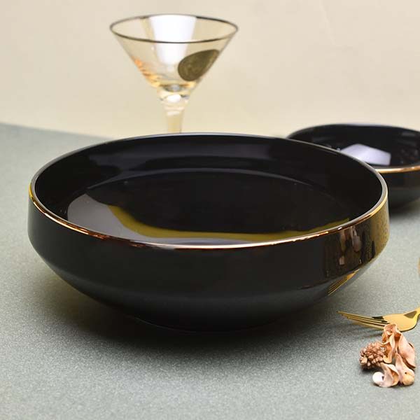 GOLDEN HOUSE Premium Dinner set of 29 PC Bone china Black and go - photo 5