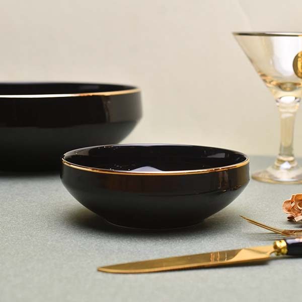 GOLDEN HOUSE Premium Dinner set of 29 PC Bone china Black and go - photo 6
