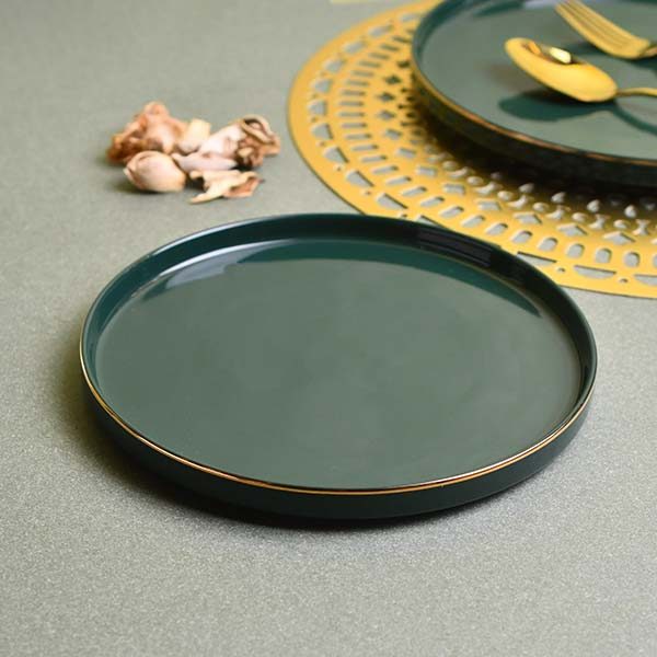 GOLDEN HOUSE Premium Dinner set of 29 PC Bone china Green and go - photo 2