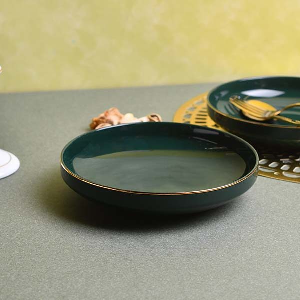 GOLDEN HOUSE Premium Dinner set of 29 PC Bone china Green and go - photo 3