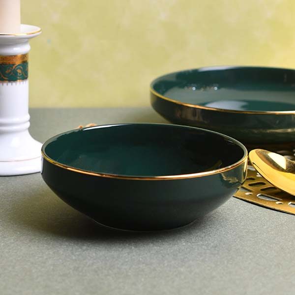 GOLDEN HOUSE Premium Dinner set of 29 PC Bone china Green and go - photo 4