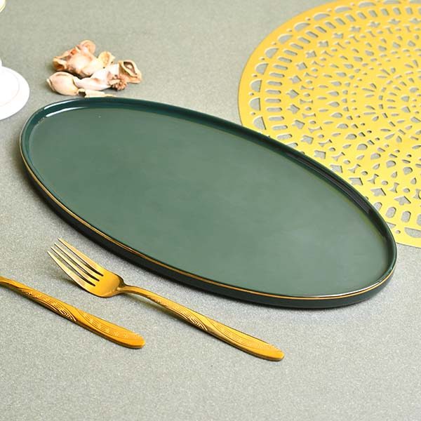 GOLDEN HOUSE Premium Dinner set of 29 PC Bone china Green and go - photo 6