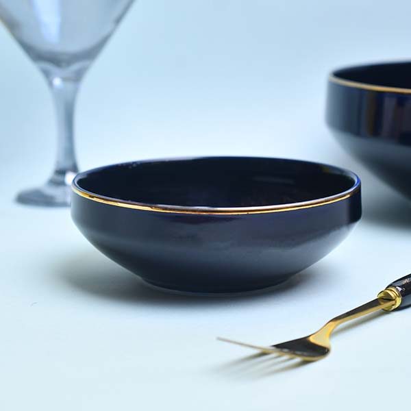 GOLDEN HOUSE Premium Dinner set of 29 PC  Bone china Dark blue a - photo 4