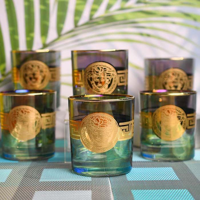 PREMIUM BRAND | Whiskey glass | Green Tinted | Gold lined and pr - photo 4