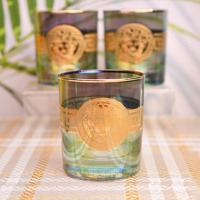 PREMIUM BRAND | Whiskey glass | Green Tinted | Gold lined and pr - photo 1
