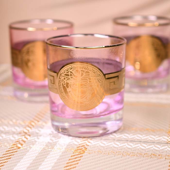 PREMIUM BRAND | Whiskey glass | Purple Tinted | Gold lined and p - photo 1