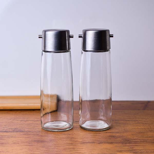 Glass salad dressing set with steel stand and Lid ( set of 2) Lo - photo 2
