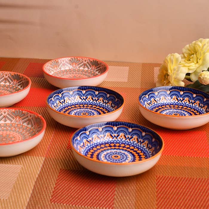 CERAMIC Designer bowls small set of 6 Round - photo 4