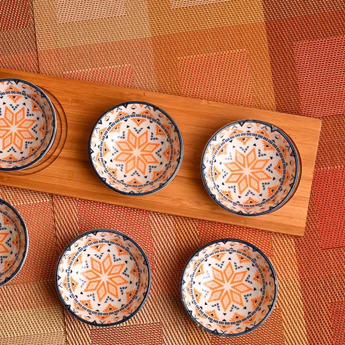 CERAMIC Designer bowls small set of 6 Orange - photo 2