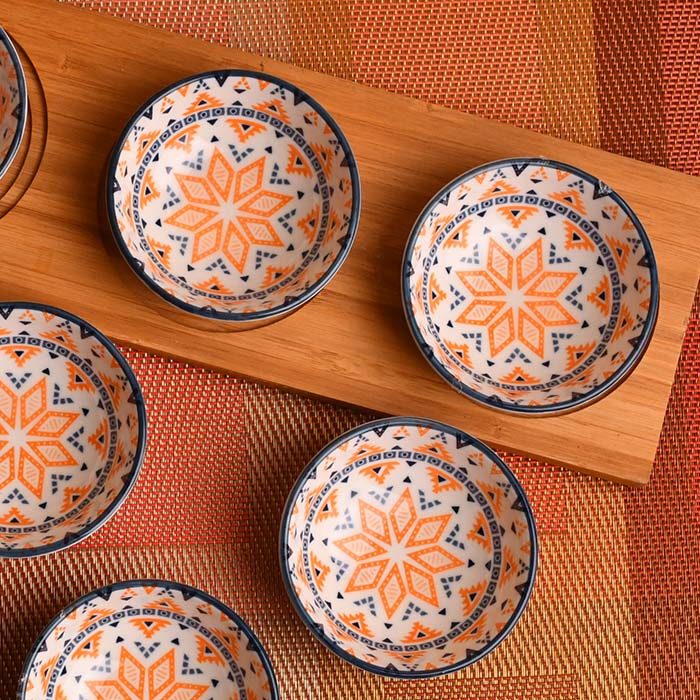 CERAMIC Designer bowls small set of 6 Orange - photo 3