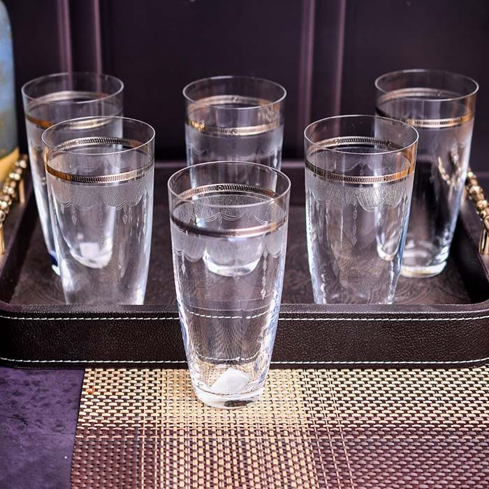 BOHEMIA Kate Long water glass with Silver line KATE9346S (set of - photo 3