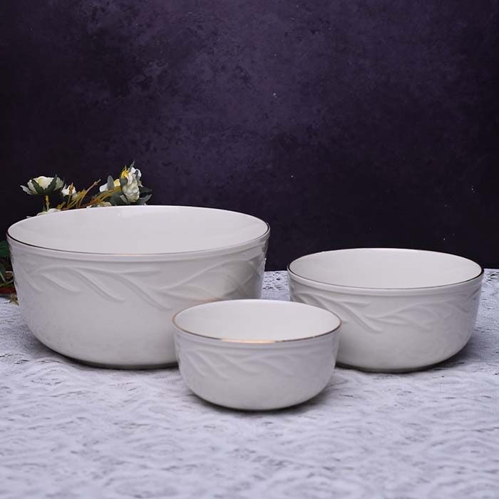 Qualitier Bowl Off white with Gold line 15 CM (medium) - photo 5