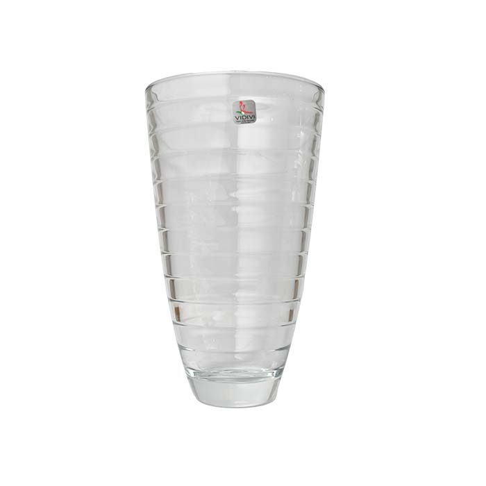 VIDVI Flower vase Glass with lines - photo 2