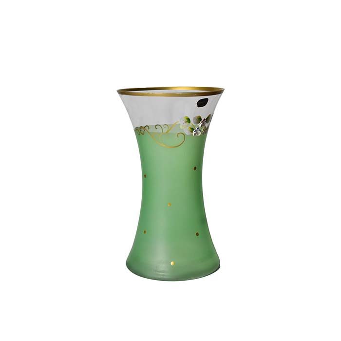Flower vase Green with Gold line short - photo 3
