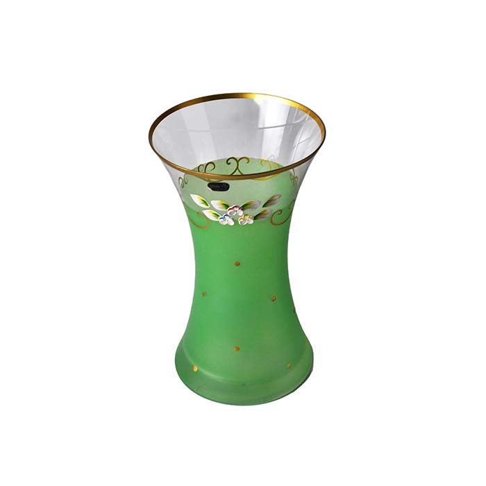 Flower vase Green with Gold line short - photo 4