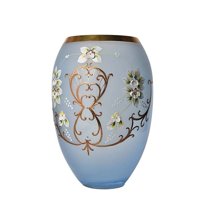 Flower vase Light blue with Gold line - photo 3