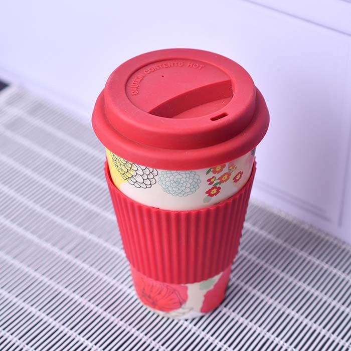 Bamboo fibre Eco Travel Mug 400 ML Red - photo 3
