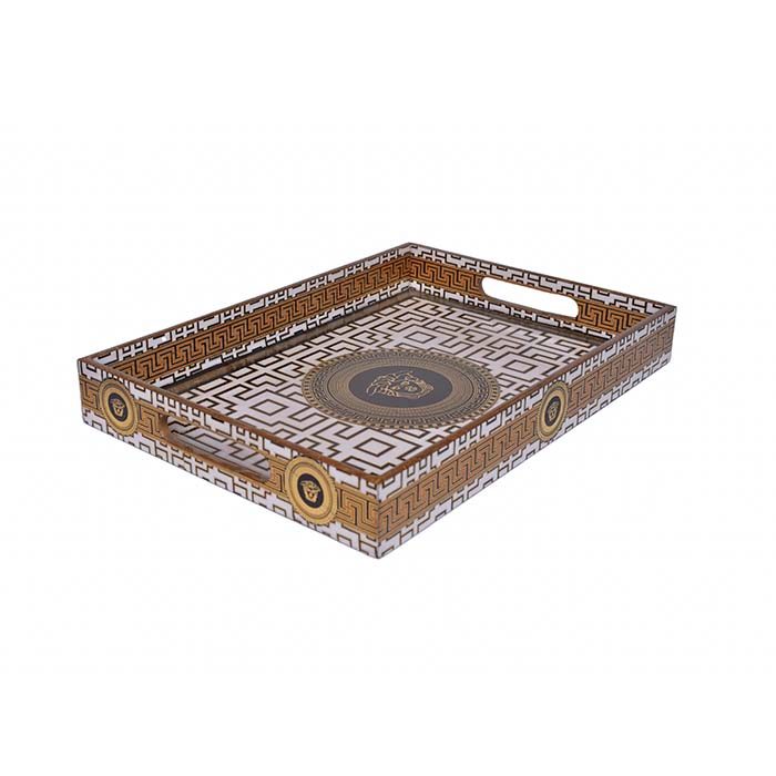 Tray for home serving Gold medussa design