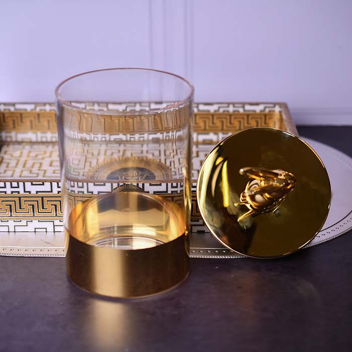 Acrylic Airtight Food canister Gold base and Bunny lid - photo 2